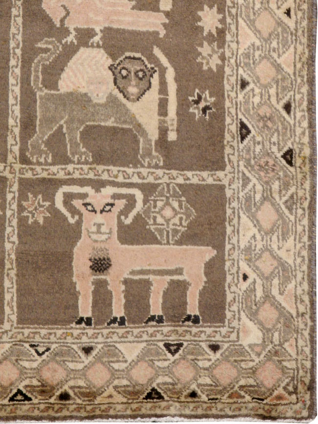 Vintage Gabbeh Pictorial Rug, No.11947 - Gsblank