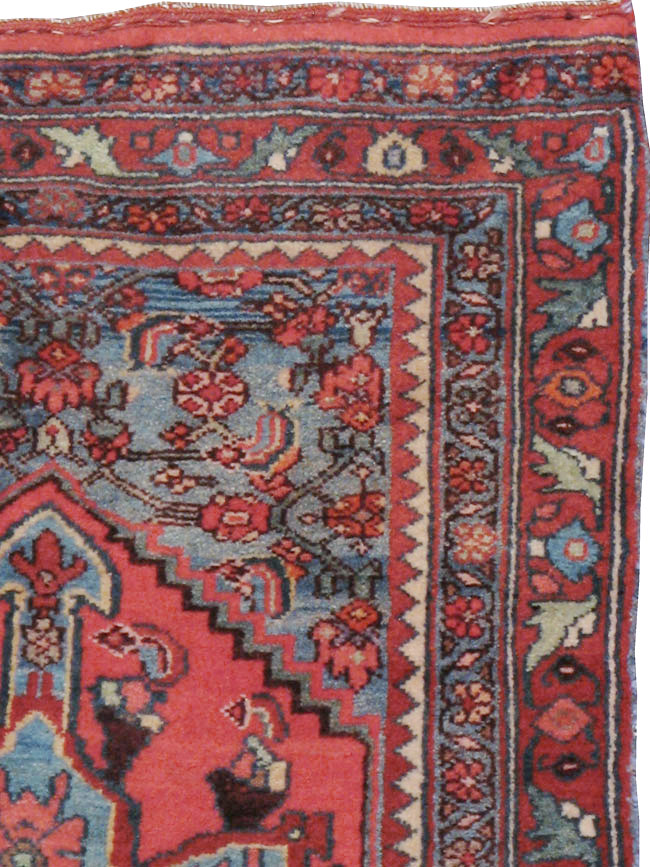 Antique Persian Bidjar Throw Rug, No.11980 - Gsblank