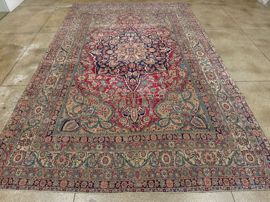 Antique Persian Lavar Kerman Carpet, No.12017 - Gsblank