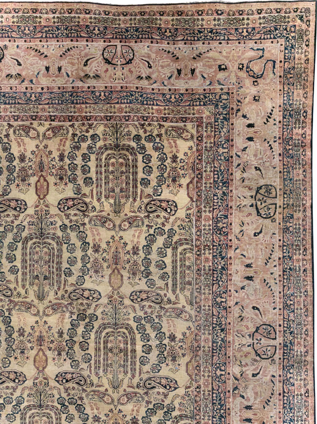 Antique Persian Lavar Kerman Oversize Carpet, No.12063 - Gsblank