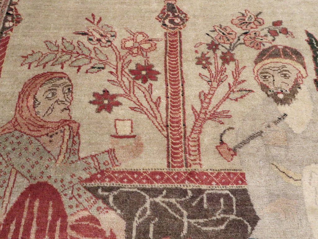 Antique Tabriz Pictorial Rug, No.12187 - Gsblank