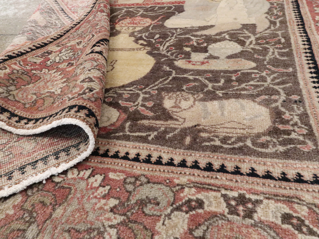 Antique Tabriz Pictorial Rug, No.12187 - Gsblank