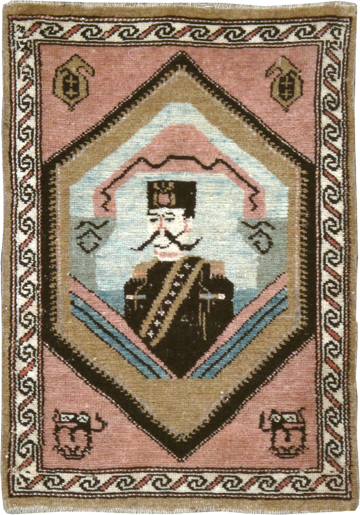 Antique Hamadan Pictorial Rug (Pair: 1 of 2), No.12188 - Gsblank