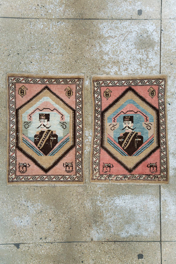 Antique Hamadan Pictorial Rug (Pair: 2 of 2), No.12189 - Gsblank