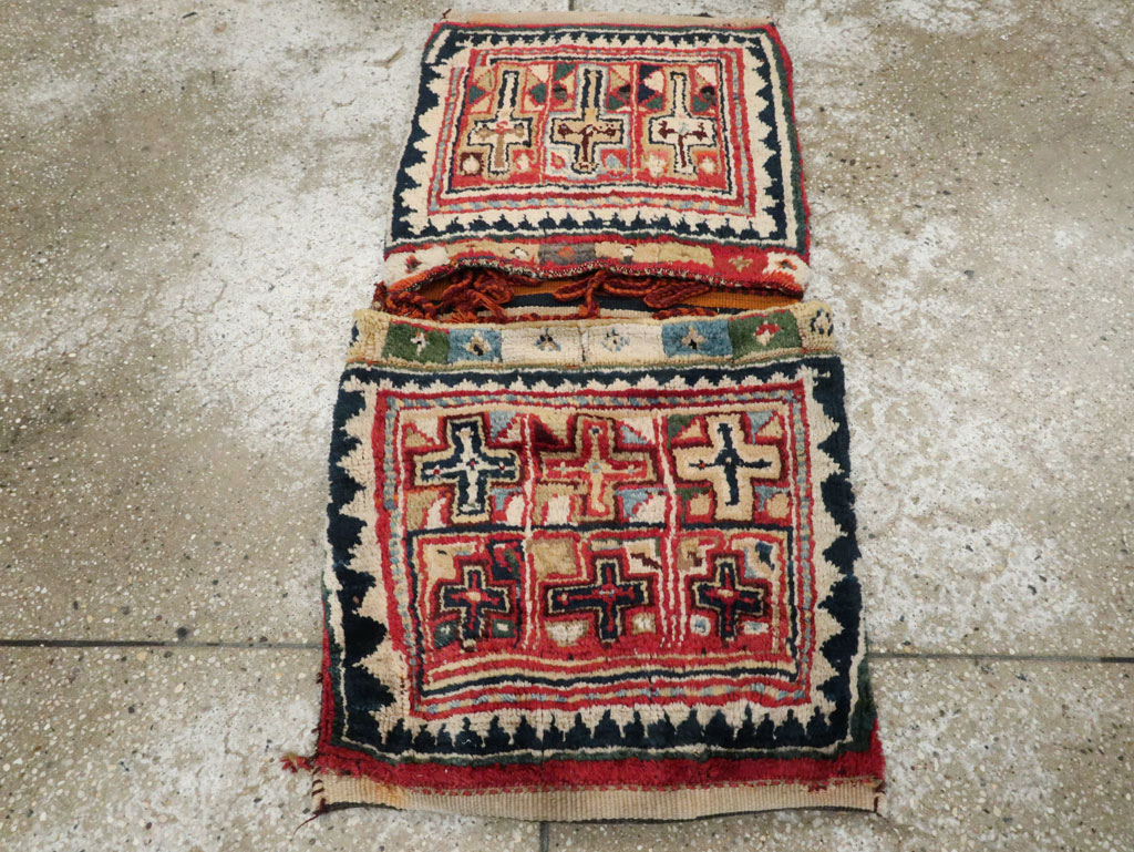 Antique Persian Kurdish Saddlebag (Khorjin), No.12198 - Gsblank