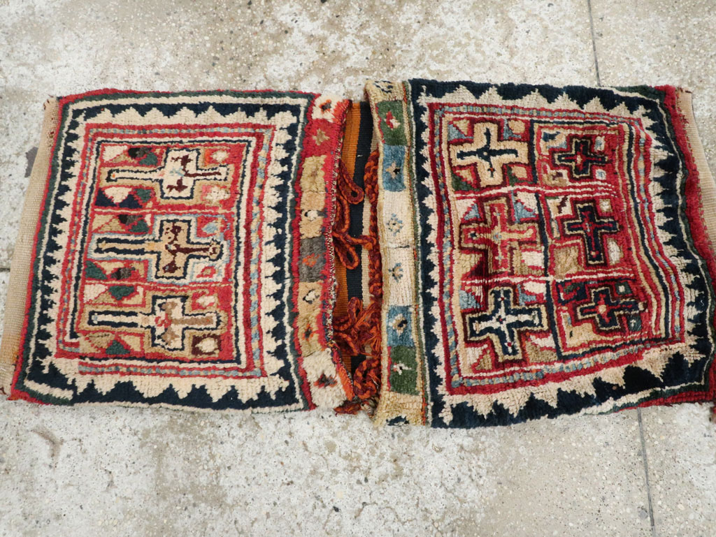 Antique Persian Kurdish Saddlebag (Khorjin), No.12198 - Gsblank