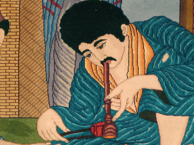 Vintage Persian Tabriz Pictorial Rug, No.12199 - Gsblank