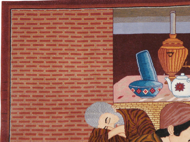 Vintage Persian Tabriz Pictorial Rug, No.12199 - Gsblank