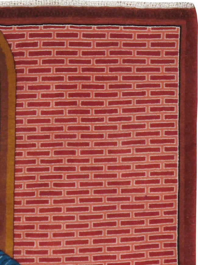 Vintage Persian Tabriz Pictorial Rug, No.12199 - Gsblank