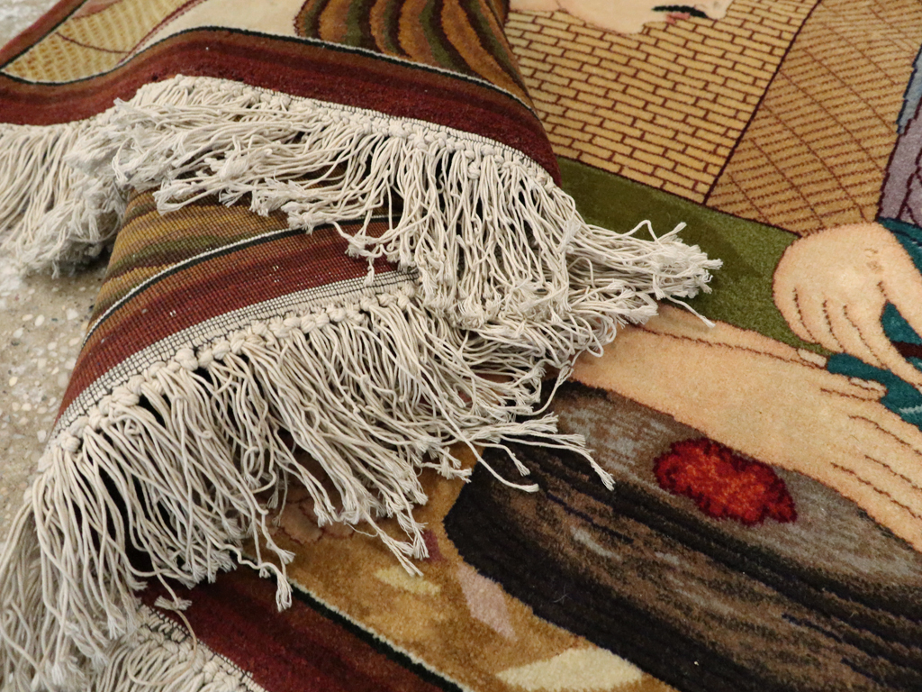 Vintage Persian Tabriz Pictorial Rug, No.12199 - Gsblank