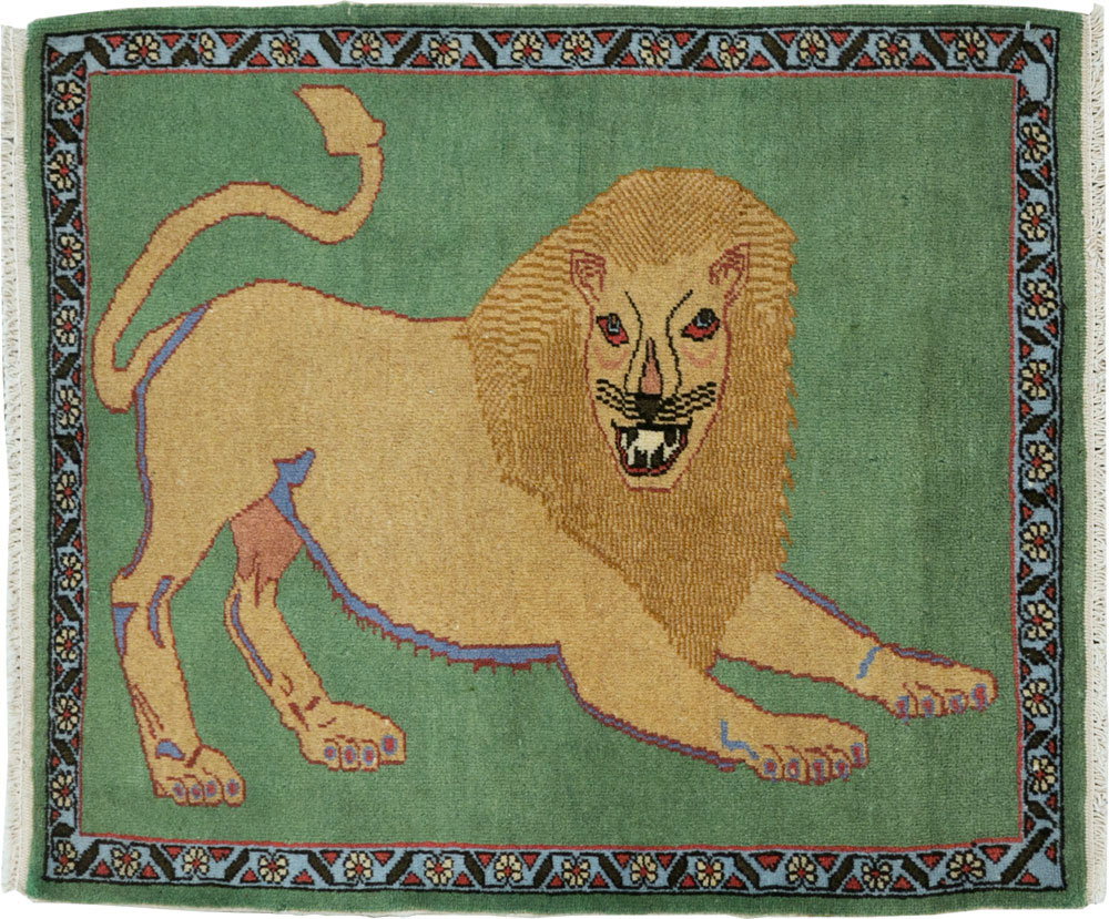 Vintage Persian Tabriz Pictoral Rug (Pair: 1 of 2), No.12200 - Gsblank