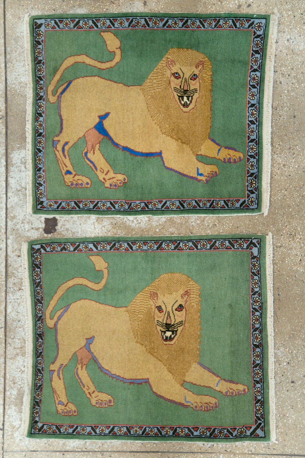 Vintage Persian Tabriz Pictoral Rug (Pair: 1 of 2), No.12200 - Gsblank