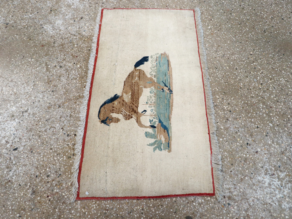 Vintage Persian Tabriz Pictorial Rug, No.12203 - Gsblank