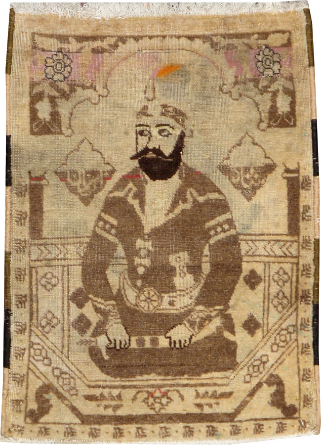 Antique Persian Tabriz Pictorial Rug, No.12204 - Gsblank