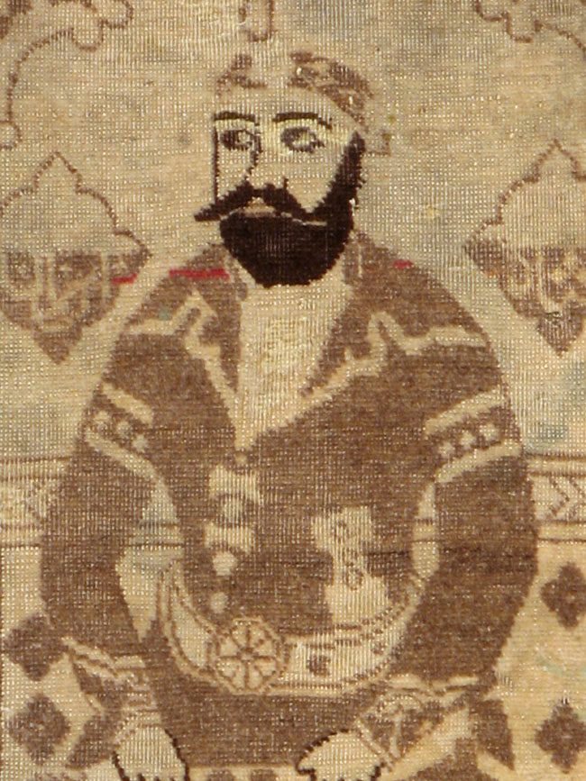 Antique Persian Tabriz Pictorial Rug, No.12204 - Gsblank