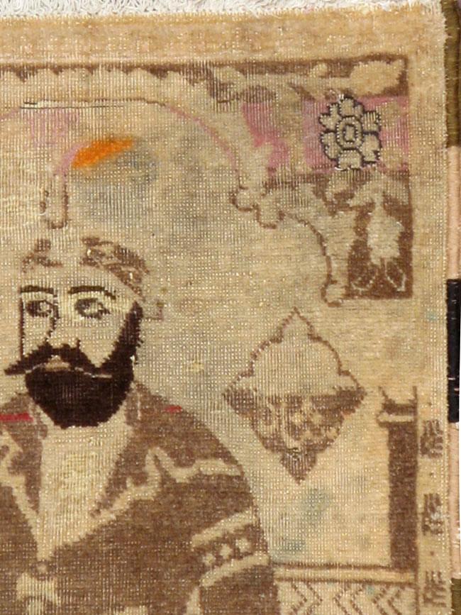 Antique Persian Tabriz Pictorial Rug, No.12204 - Gsblank