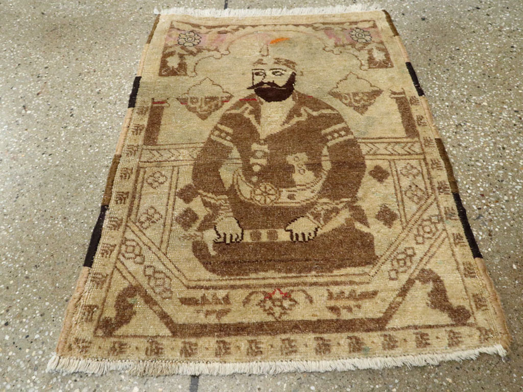 Antique Persian Tabriz Pictorial Rug, No.12204 - Gsblank