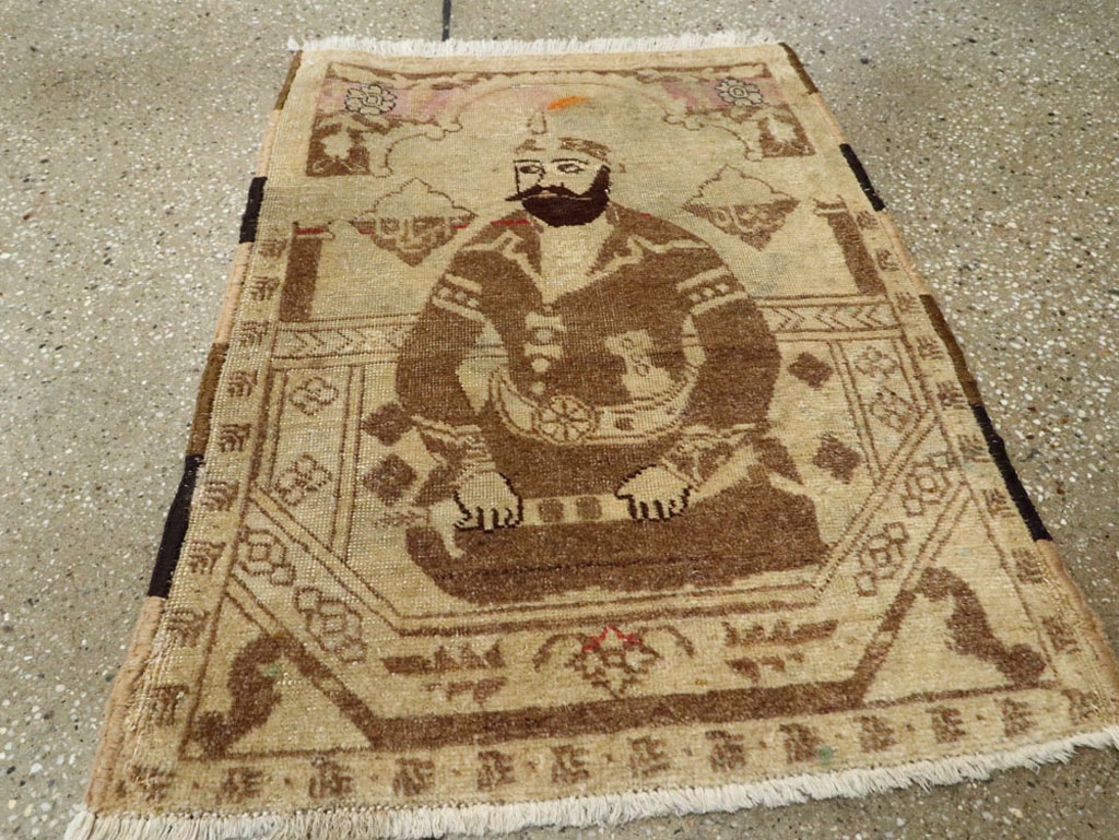 Antique Persian Tabriz Pictorial Rug, No.12204 - Gsblank