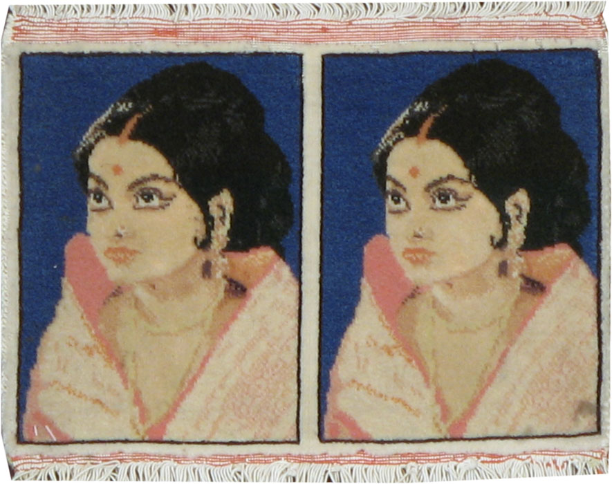 Vintage Persian Tabriz Pictorial Rug, No.12205 - Gsblank