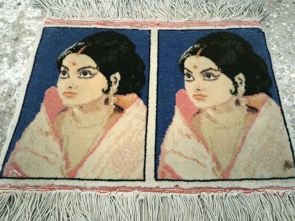 Vintage Persian Tabriz Pictorial Rug, No.12205 - Gsblank