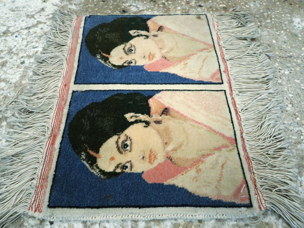 Vintage Persian Tabriz Pictorial Rug, No.12205 - Gsblank