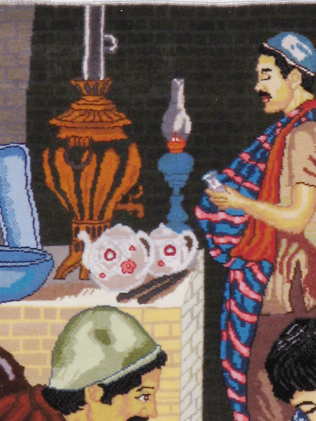 Vintage Persian Tabriz Pictorial Rug, No.12207 - Gsblank