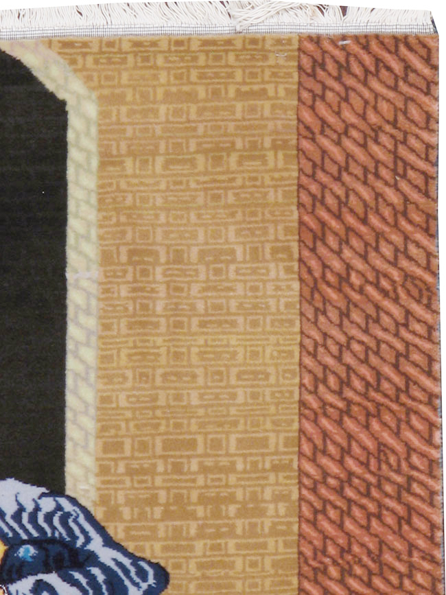 Vintage Persian Tabriz Pictorial Rug, No.12207 - Gsblank