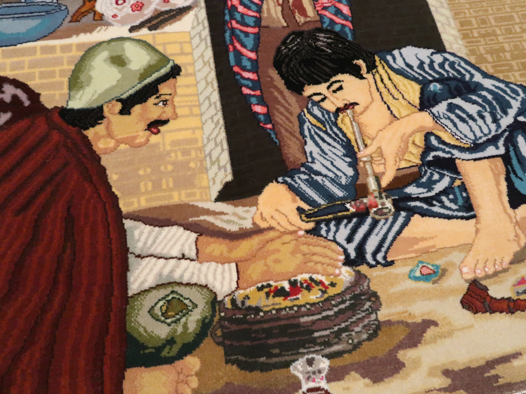 Vintage Persian Tabriz Pictorial Rug, No.12207 - Gsblank