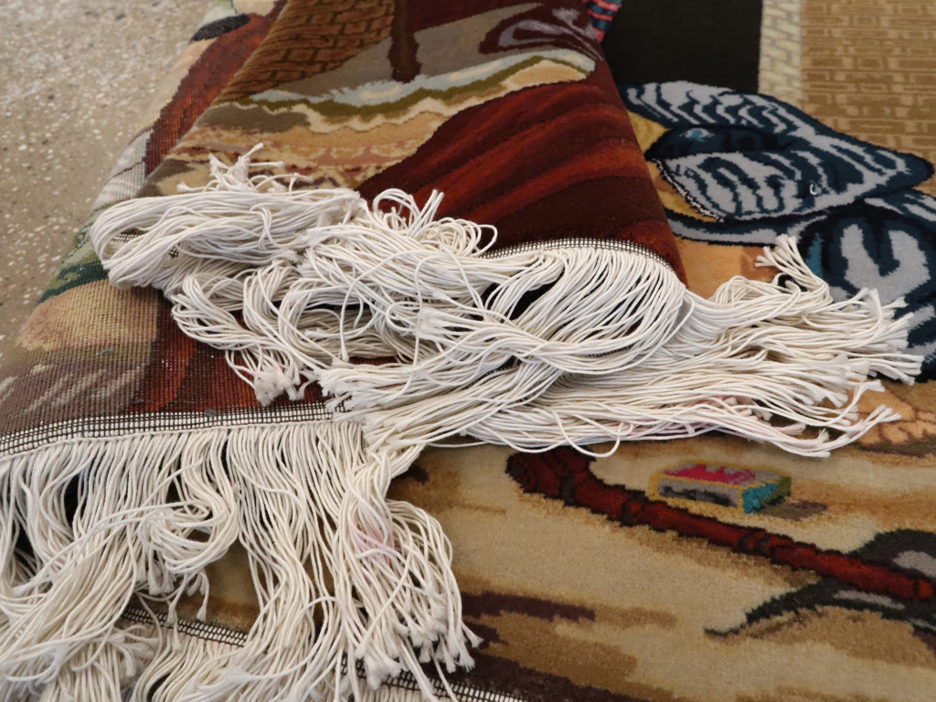 Vintage Persian Tabriz Pictorial Rug, No.12207 - Gsblank