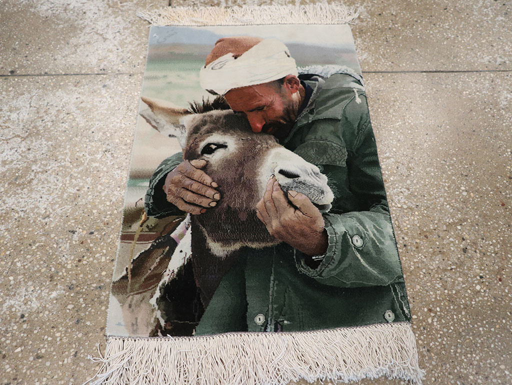 Vintage Persian Tabriz Pictorial Rug, No.12209 - Gsblank