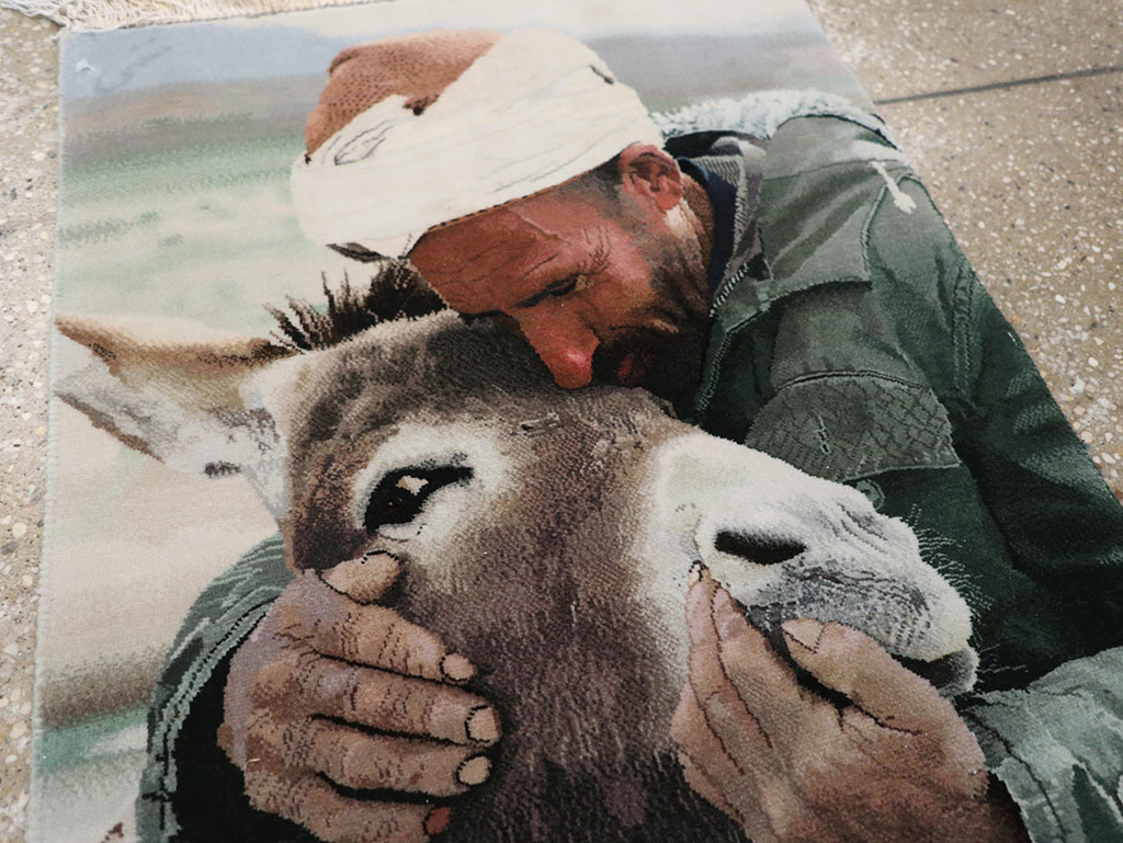 Vintage Persian Tabriz Pictorial Rug, No.12209 - Gsblank