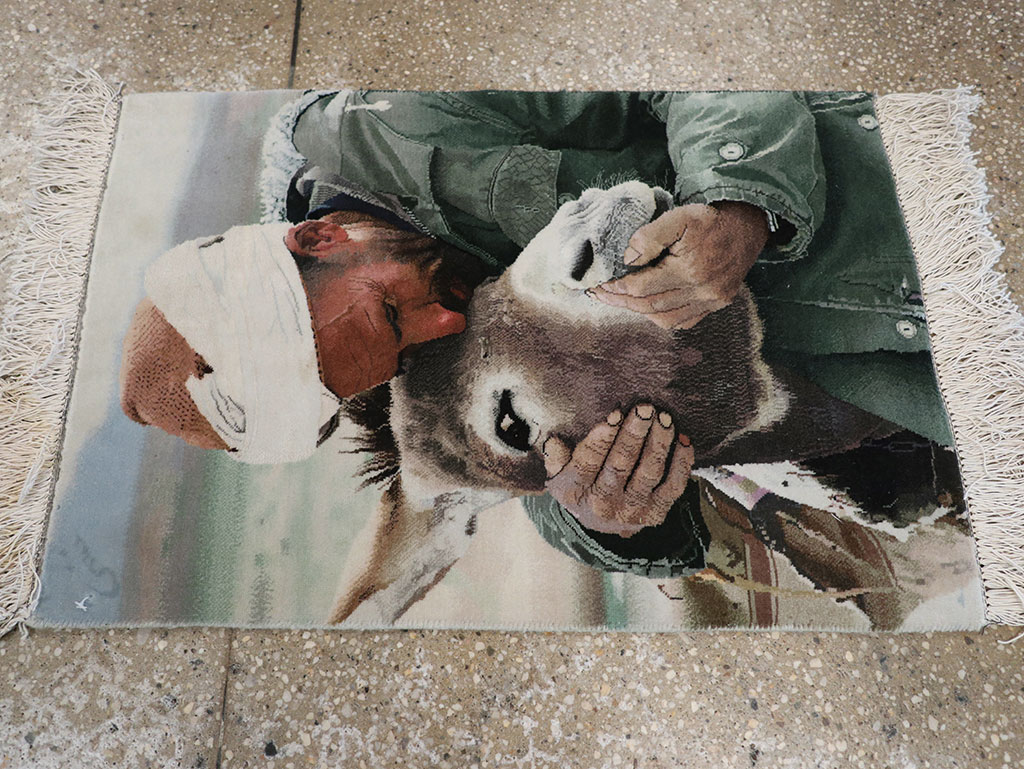 Vintage Persian Tabriz Pictorial Rug, No.12209 - Gsblank