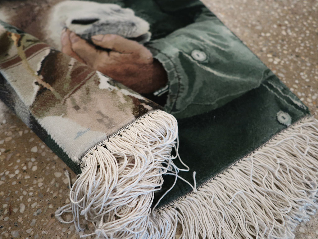 Vintage Persian Tabriz Pictorial Rug, No.12209 - Gsblank