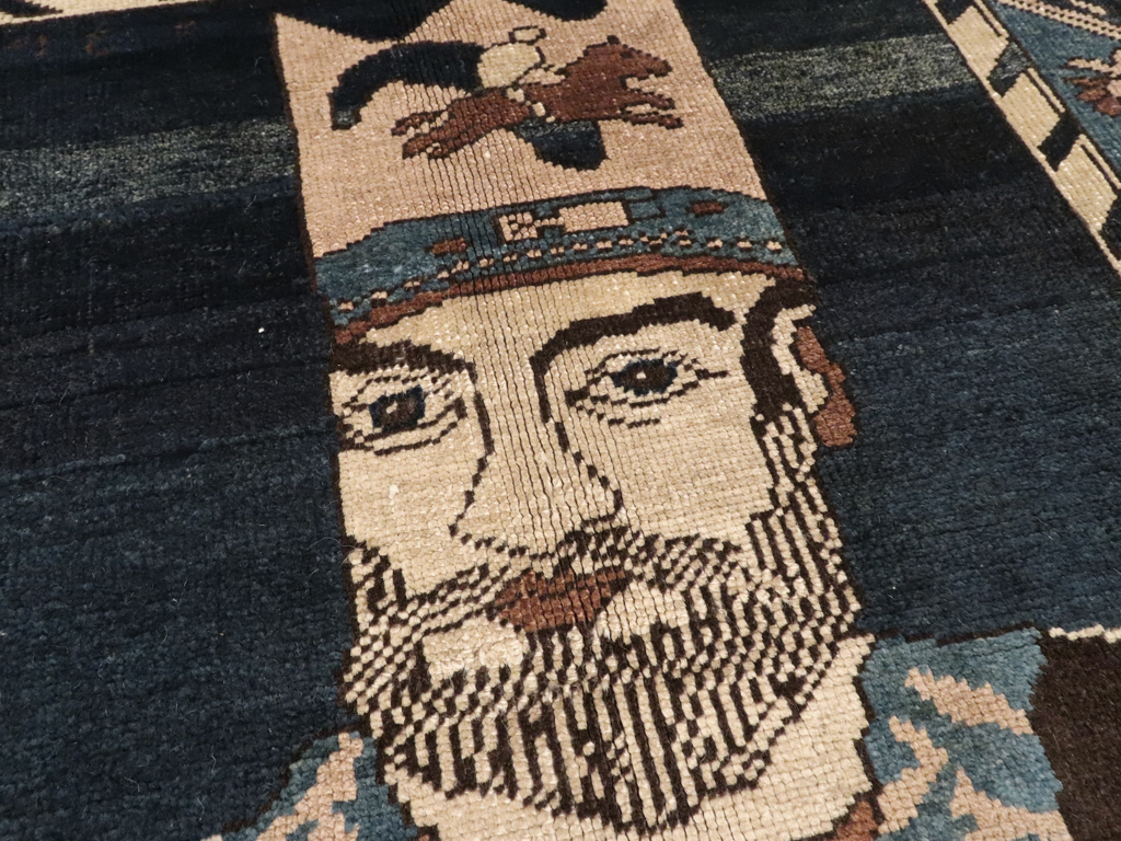 Antique Persian Bakshaish Pictorial Rug, No.12215 - Gsblank