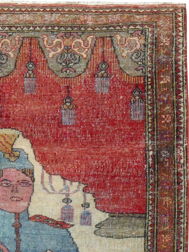 Antique Persian Tabriz Pictorial Rug, No.12219 - Gsblank