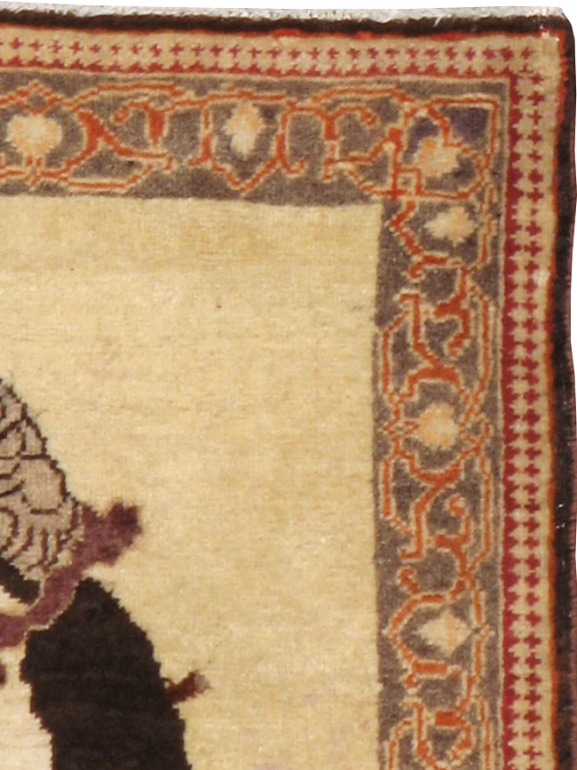 Vintage Persian Tabriz Pictorial Rug, No.12221 - Gsblank