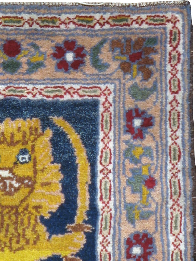 Vintage Persian Hamadan Pictorial Rug, No.12222 - Gsblank