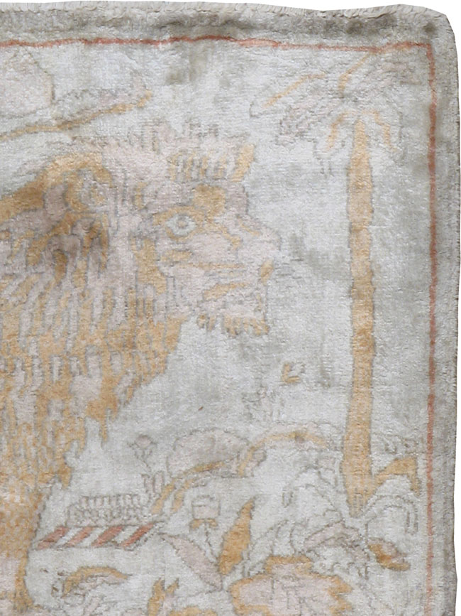 Vintage Persian Kayseri Pictorial Rug, No.12229 - Gsblank