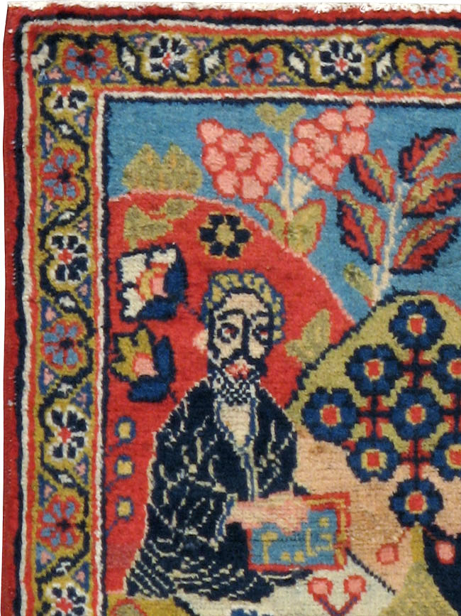 Antique Persian Tabriz Pictorial Rug, No.12233 - Gsblank