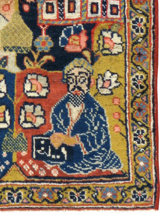 Antique Persian Tabriz Pictorial Rug, No.12233 - Gsblank