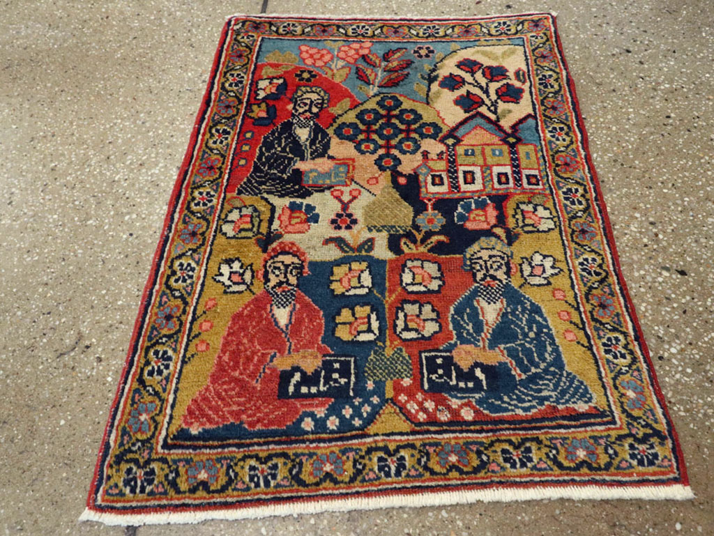 Antique Persian Tabriz Pictorial Rug, No.12233 - Gsblank