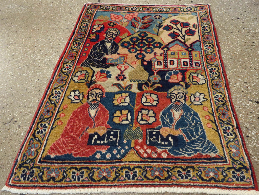 Antique Persian Tabriz Pictorial Rug, No.12233 - Gsblank