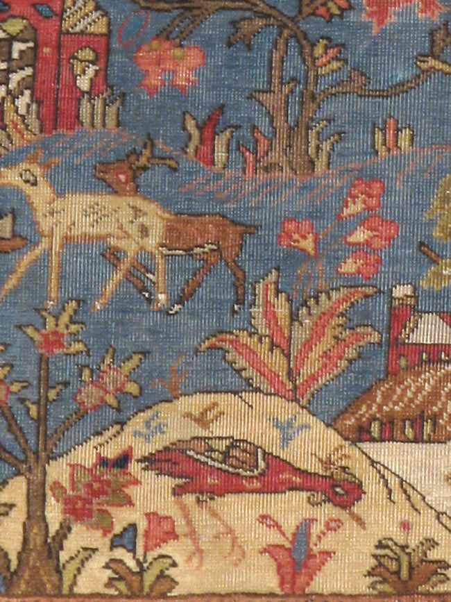 Antique Persian Tabriz Pictorial Rug, No.12234 - Gsblank