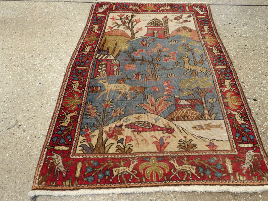 Antique Persian Tabriz Pictorial Rug, No.12234 - Gsblank