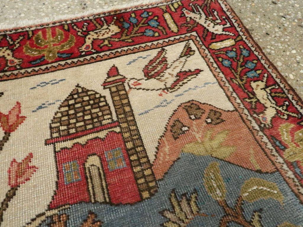 Antique Persian Tabriz Pictorial Rug, No.12234 - Gsblank