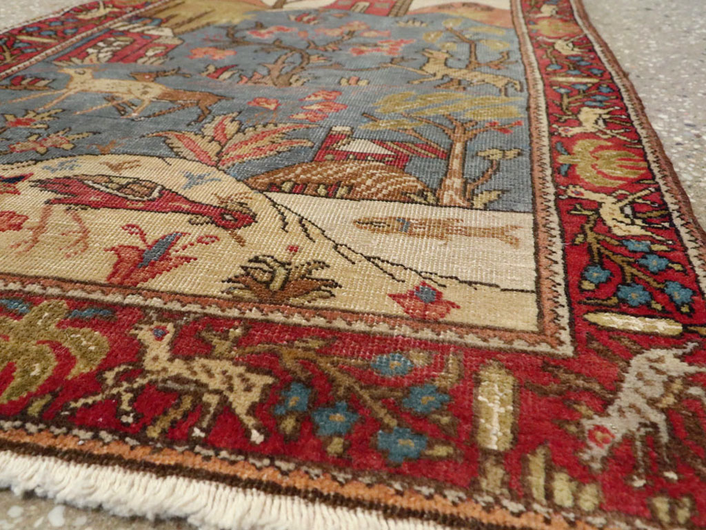 Antique Persian Tabriz Pictorial Rug, No.12234 - Gsblank