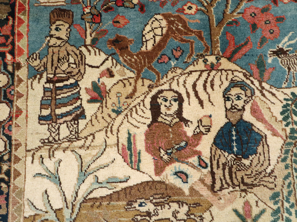 Vintage Persian Tabriz Pictorial Rug, No.12246 - Gsblank