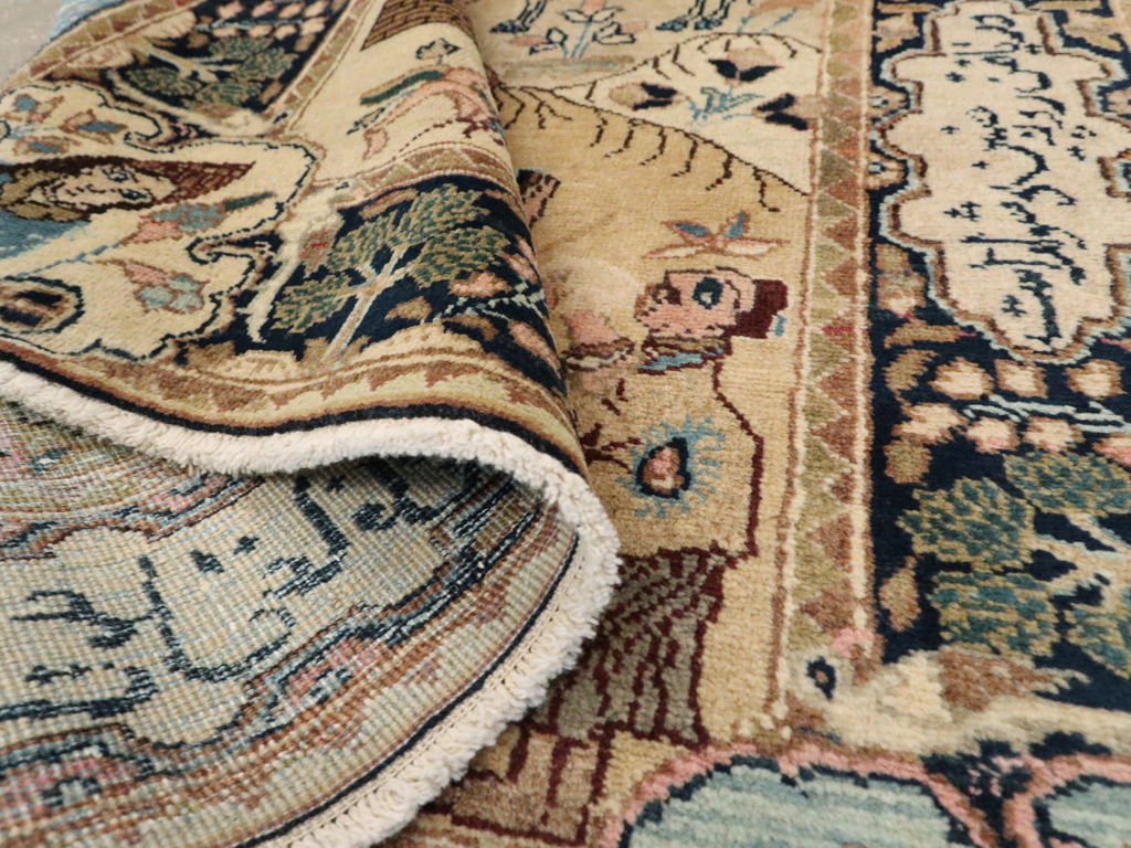 Vintage Persian Tabriz Pictorial Rug, No.12246 - Gsblank