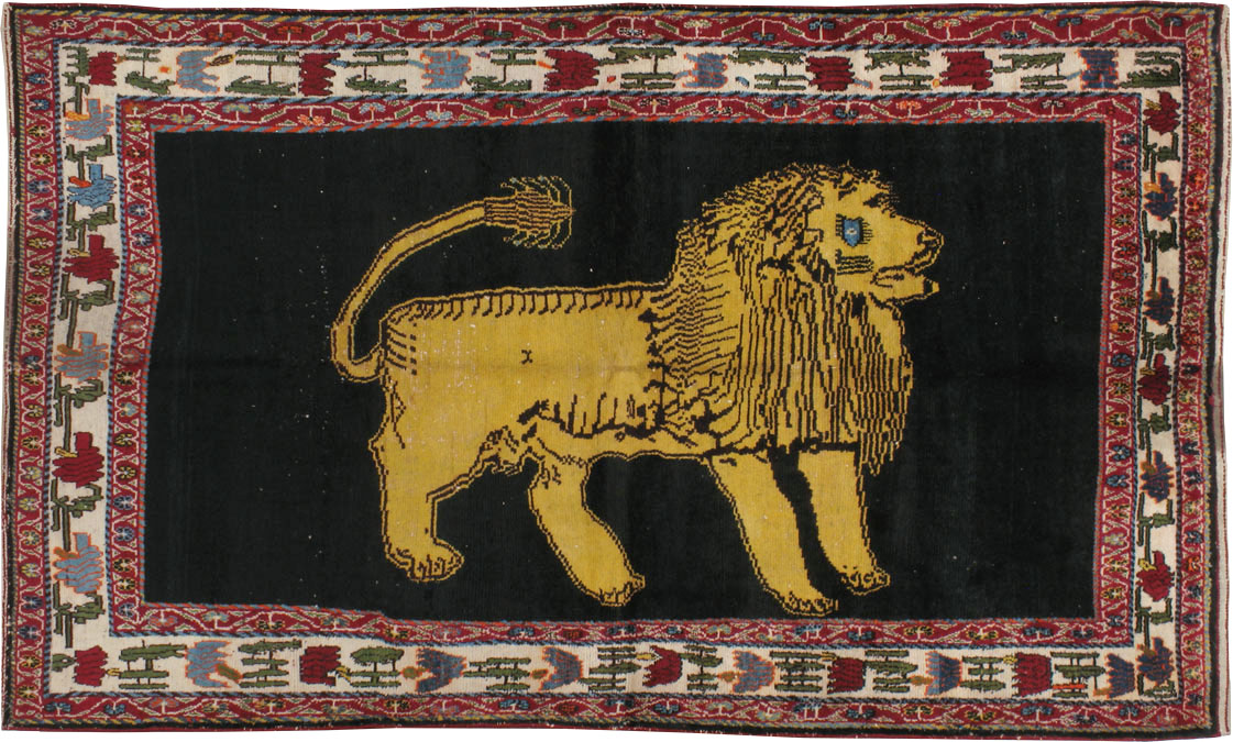 Vintage Persian Gabbeh Pictorial Rug, No.12256 - Gsblank