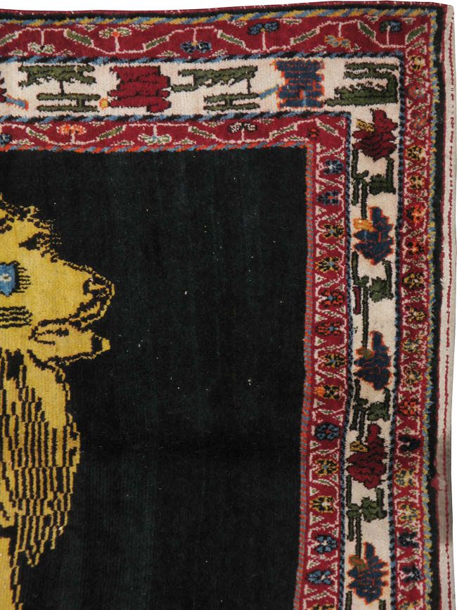 Vintage Persian Gabbeh Pictorial Rug, No.12256 - Gsblank